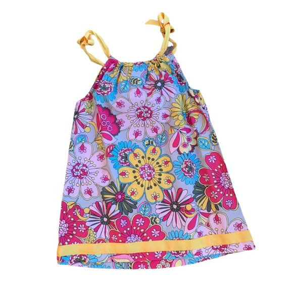 Hanna Andersson Floral Shoulder Tie A-Line Dress - Picture 3 of 4